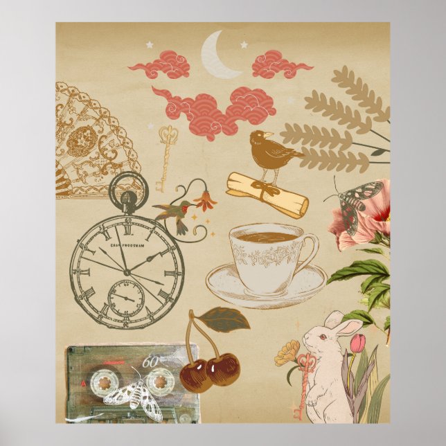 Vintage Collage Art Poster (Vorne)