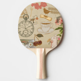 Vintage Collage Art Tischtennis Schläger