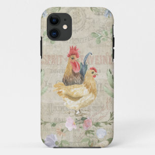Vintage Collage - Hähne und Blume  Case-Mate iPhone Hülle