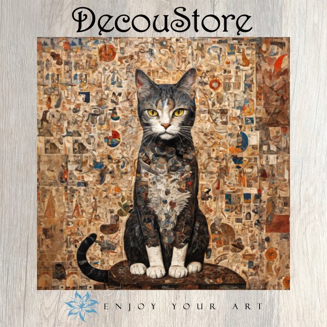 Vintage-Collage-Katze-Decoupage Seidenpapier (Von Creator hochgeladen)
