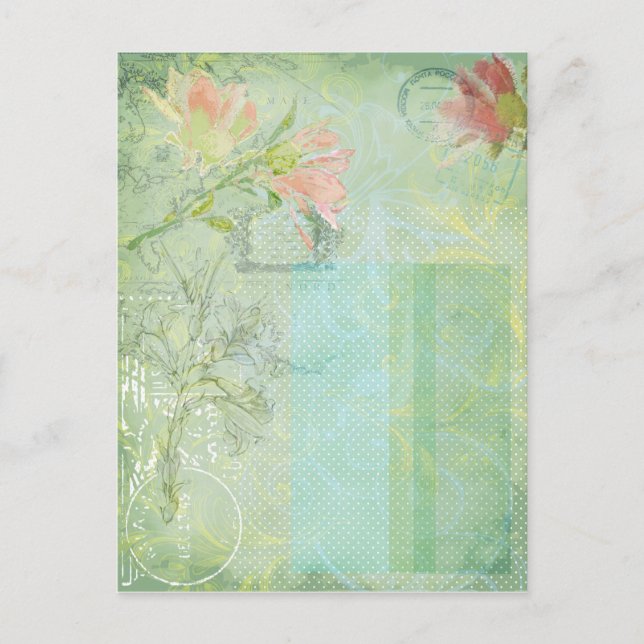 Vintage Collage Postkarte (Vorderseite)