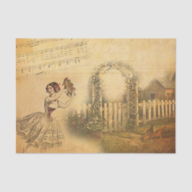 Vintage Collage Seidenpapier (Vorderseite)