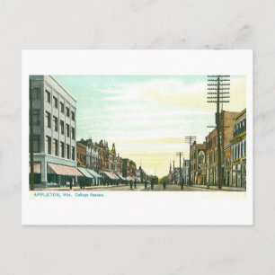 Vintage College Avenue, Appleton, Wisconsin Postkarte