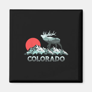 Vintage Colorado-Elchjäger Naturschutz Retro Grafi Magnet