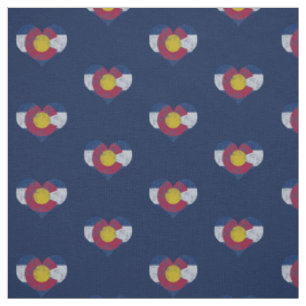 Vintage Colorado-Flaggen-Herzen Stoff