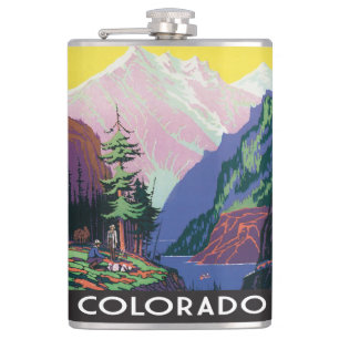 Vintage-Colorado-Gebirgsszene Flachmann