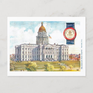 Vintage Colorado-Hauptstadt mit Siegel Postkarte