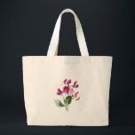 Vintage Colorful Sweet Peas Tote Bag Jumbo Stoffbeutel<br><div class="desc">Pretty and colorful tote bag with colorful vintage sweet peas in pink, red, and purple.</div>