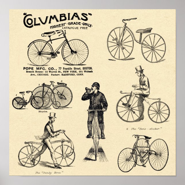 Vintage Columbia Bicycle Ad Poster (Vorne)