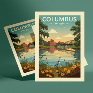 Vintage Columbus Georgia Postkarte