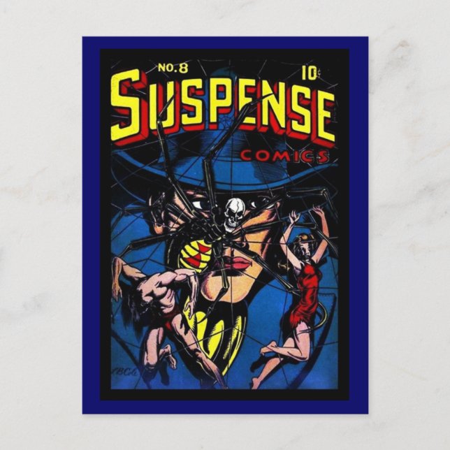 Vintage Comic Buchabdeckungen auf Postkarte (Vorderseite)