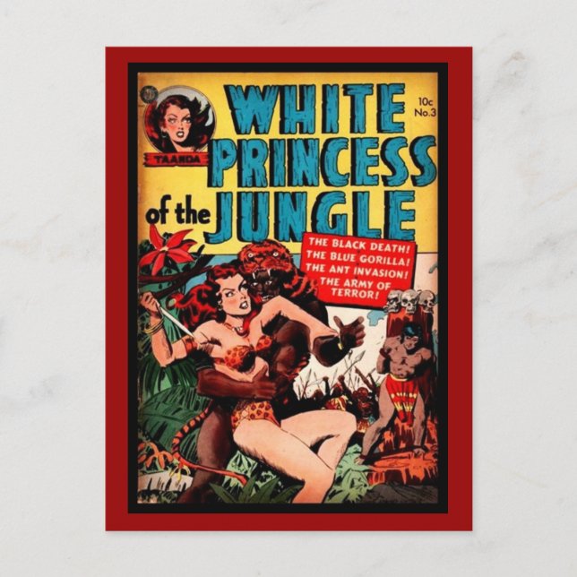 Vintage Comic Buchabdeckungen auf Postkarte (Vorderseite)