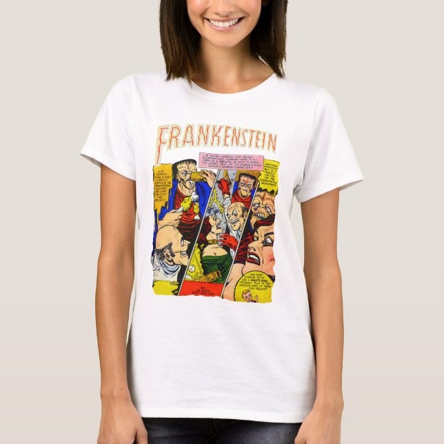 Vintage Comic Frankenstein T-Shirt (Vorderseite)