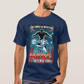 Vintage-Comicbook Mars-Verteidigungstruppe Held Bö T-Shirt