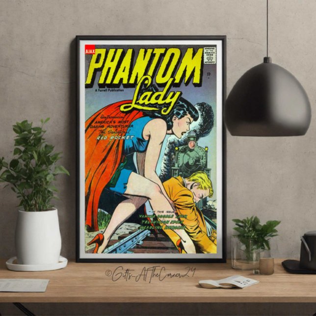 Vintage Comicen Fantasy Phantom Lady Poster (Von Creator hochgeladen)