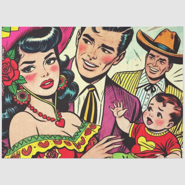 Vintage Comicen Seidenpapier (Vorderseite)