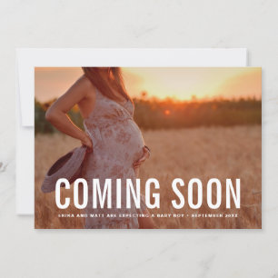 Vintage Coming Soon Foto Schwangerschaftsankündigu Ankündigung