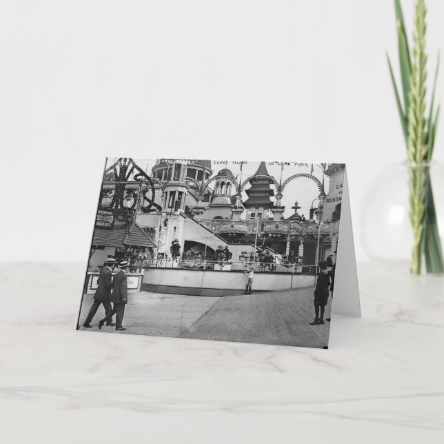 Vintage Coney-Insel-Fotografie Karte (Vorderseite)