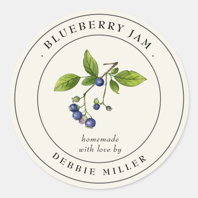 Vintage confiture Blueberry Étiquette (Devant)