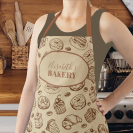 Vintage Cookies Muster personalisierte Namensgebur Schürze