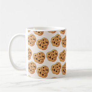 Vintage Cookies nahtlos. Handgezogene Krankheit Kaffeetasse