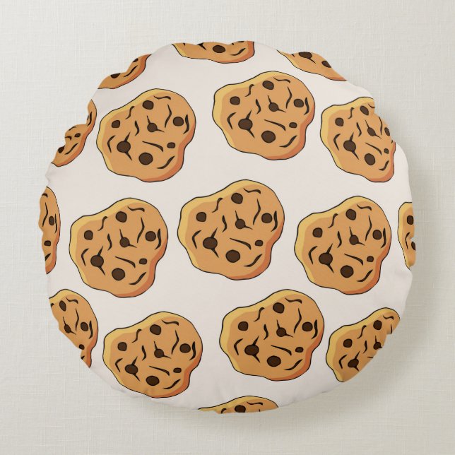 Vintage Cookies nahtlos. Handgezogene Krankheit Rundes Kissen (Vorderseite)