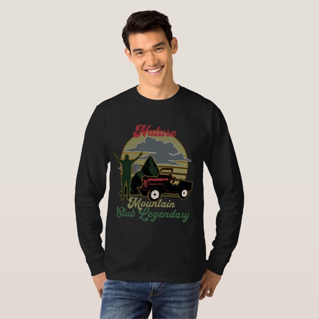 Vintage coole Campfeuerwanderung Bergstrasse T-Shirt (Vorne ganz)