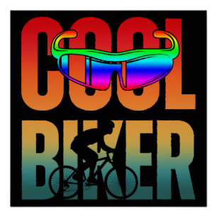 Vintage Cooler Biker Poster