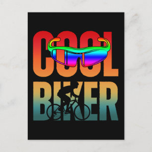 Vintage Cooler Biker Postkarte