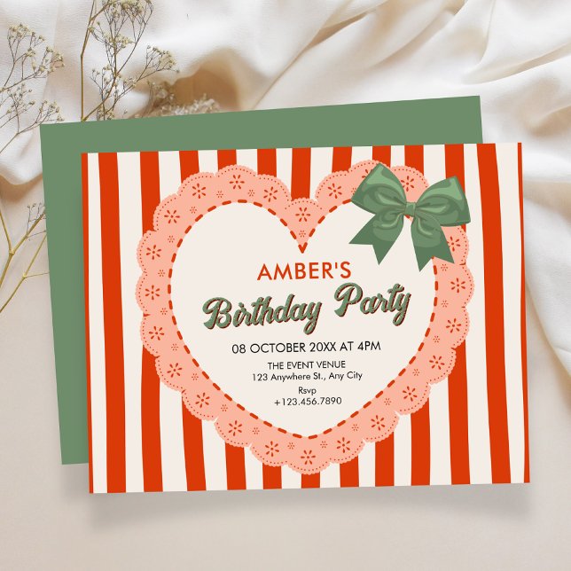 Vintage coquette birthday einladung (Von Creator hochgeladen)