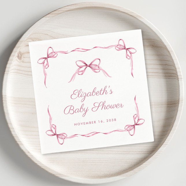 Vintage Coquette Bows Pink Baby Girl Dusche Serviette (Von Creator hochgeladen)