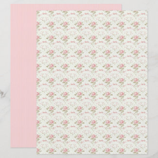Vintage Coquette Rose Floral Paper Sheet