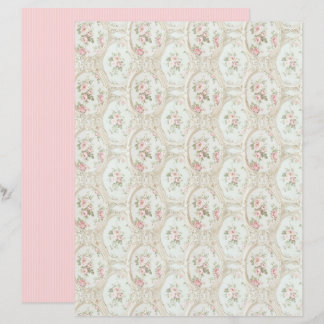 Vintage Coquette Rose Florales Papierblatt