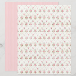 Vintage Coquette Rose Florales Papierblatt