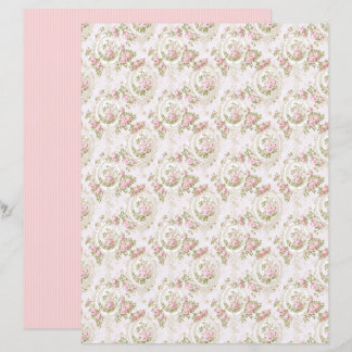 Vintage Coquette Rose Florales Papierblatt