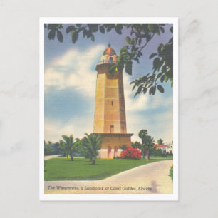 Vintage Coral Gables Florida Wasserturm Postkarte