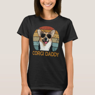 Vintage Corgi Daddy  Cute Dog Pet Owner Fathers Da T-Shirt