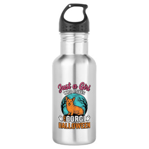 Vintage Corgi Halloween Mädchen Hundeliebhaber-Shi Edelstahlflasche
