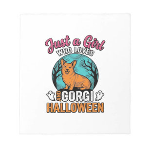 Vintage Corgi Halloween Mädchen Hundeliebhaber-Shi Notizblock
