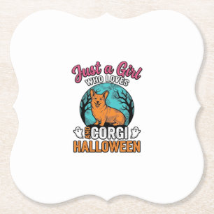 Vintage Corgi Halloween Mädchen Hundeliebhaber-Shi Untersetzer