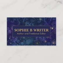 Vintage Cosmic Navy und Gold Autoren Schriftstelle