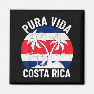 Vintage Costa Rica-Flagge Pura Vida Strand Sommer Magnet