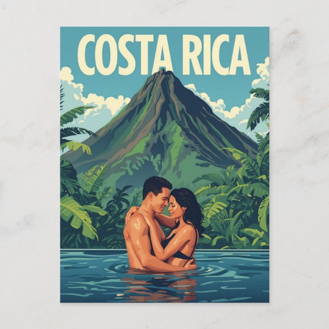 Vintage Costa Rica Reise Postkarte (Vorderseite)