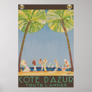 Vintage Côte d’Azur Frankreich Reiseplakat Französ Poster