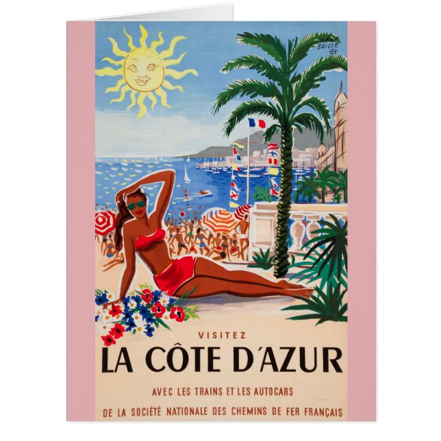 Vintage Côte d'Azur Beach Girl (Devant)