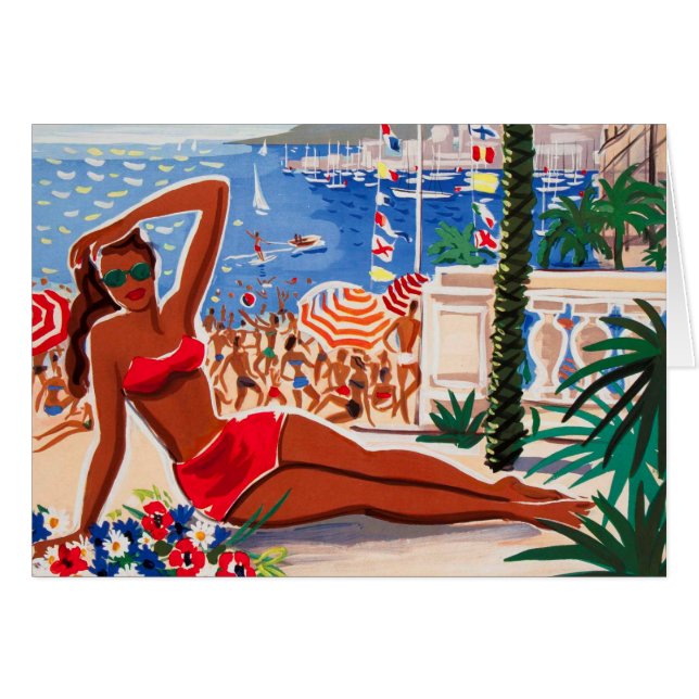 Vintage Côte d'Azur Beach Girl (Devant horizontal)