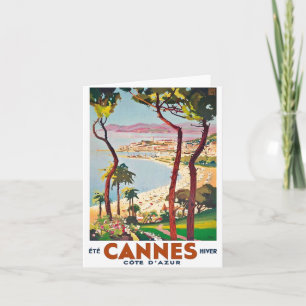 Vintage Côte d'Azur Cannes Karte