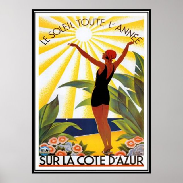 Vintage Côte d'Azur, Frankreich - Poster (Vorne)