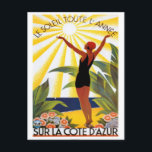 Vintage Côte d'Azur, Frankreich - Postkarte<br><div class="desc">Die Côte d'Azur ist die Mittelmeerküste im südöstlichen Teil Frankreichs, einschließlich des souveränen Staat von Monaco. Es gibt keine offizielle Grenze, aber man geht davon aus, dass sie sich von der italienischen Grenze im Osten bis Saint-Tropez, Hyères, Toulon oder Cassis im Westen erstreckt. Diese Küste war eines der ersten modernen...</div>