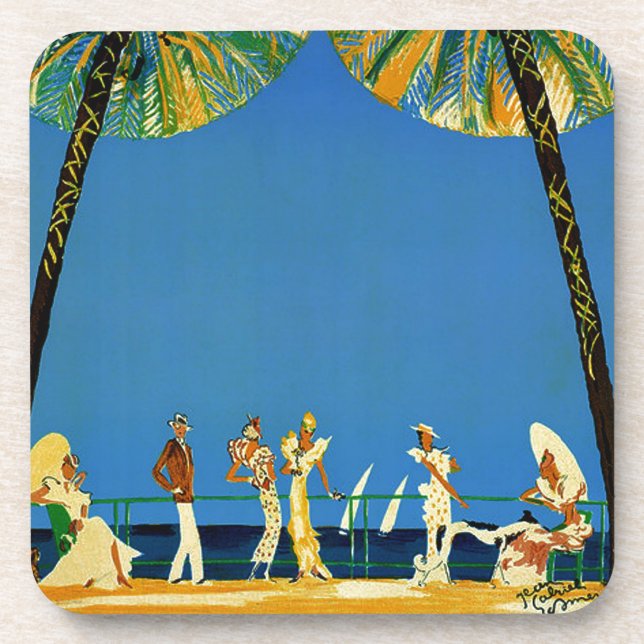 Vintage Côte d'Azur Getränkeuntersetzer (Vorderseite)